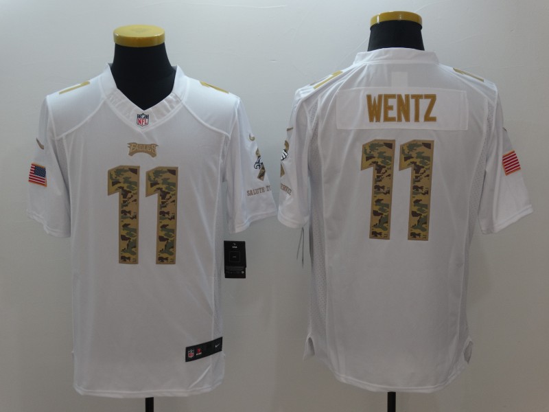 Men's Philadelphia Eagles #11 Carson Wentz White Jersey